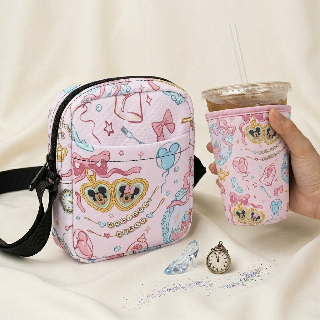 PRE ORDER | ‘Pink Park Wishes’ Utility Bag & Cup Sleeve Bundle